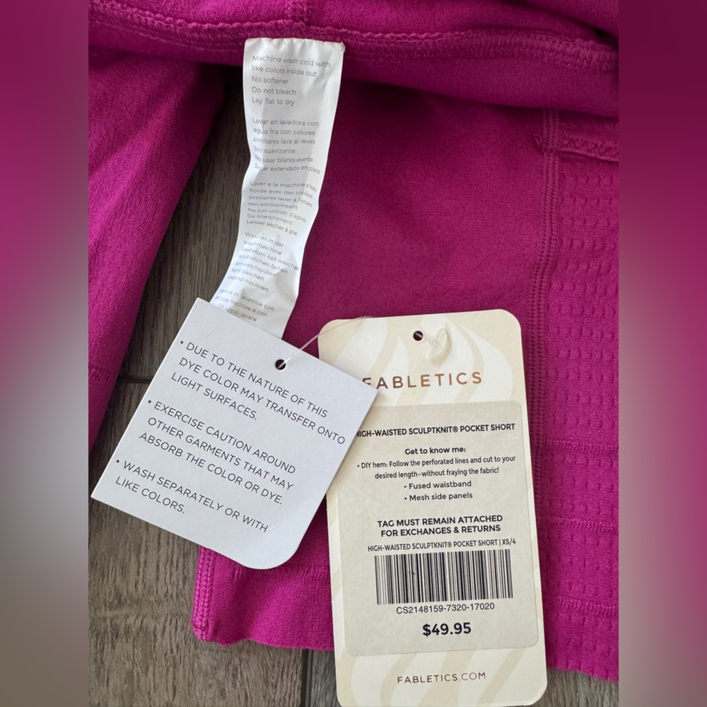 Fabletics High-Waisted SculptKnit Pocket Shorts, Very Berry - Picture 11 of 13